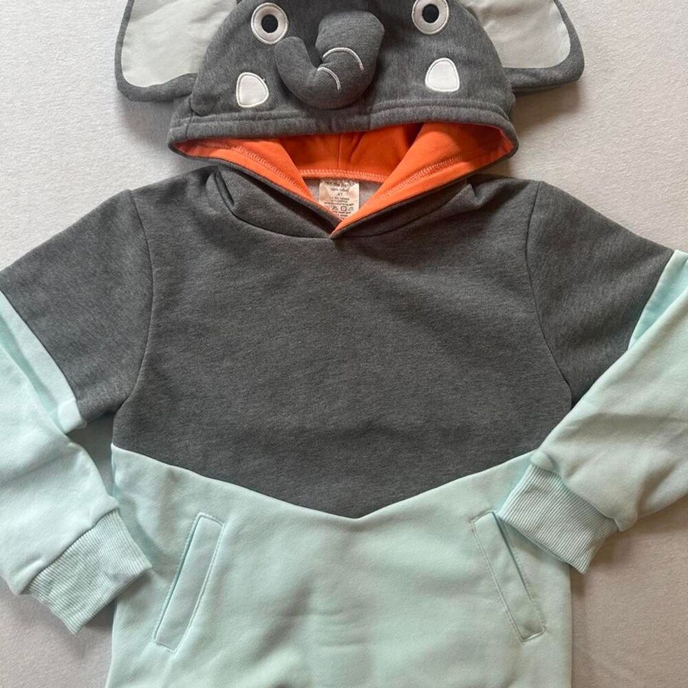 Doodle Pants Elephant 3D Hooded Sweatshirt Size 4T